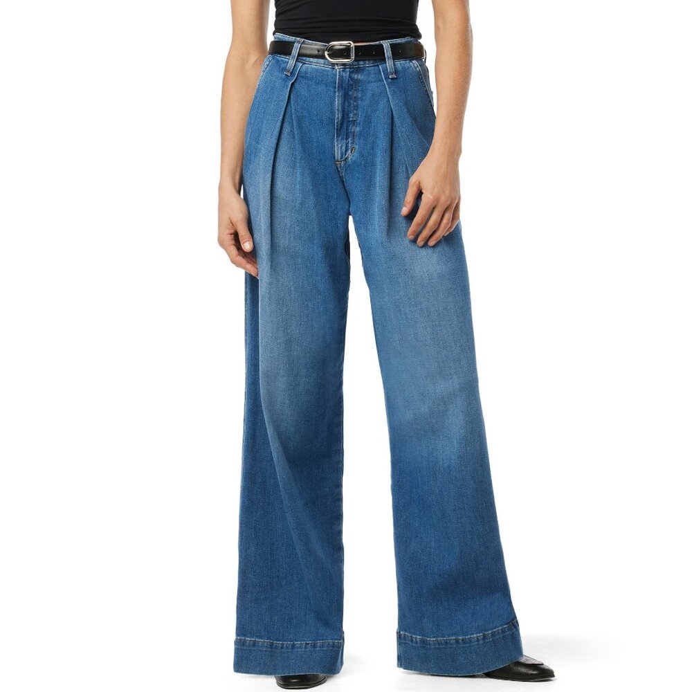 NEW JOE'S The Pleated Denim Trousers Medium Wash for women 764mn - Picture 1 of 10
